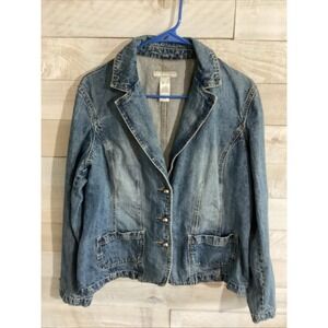 Women's Jean Suit Jacket "Crazy Horse" Liz Claiborne Company Size L